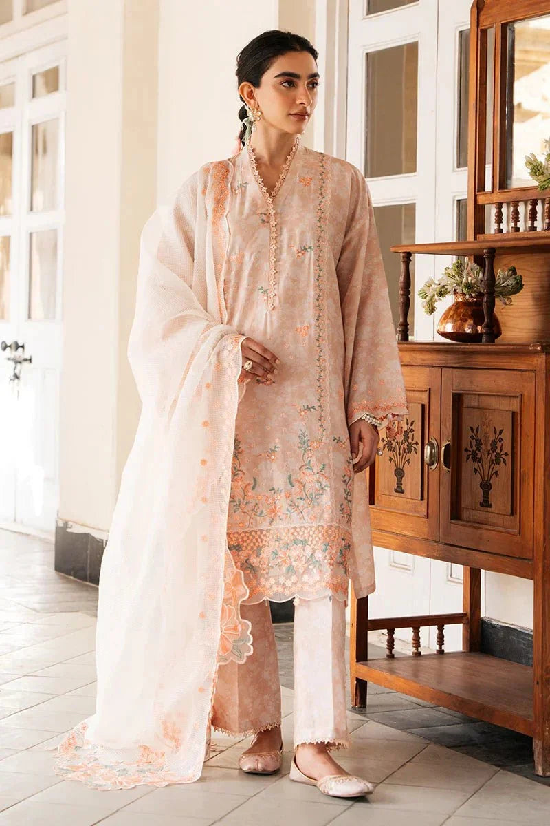 SOFT SALMON - 3 PC PRINTED LAWN SUIT - NEW NAMAL PRET
