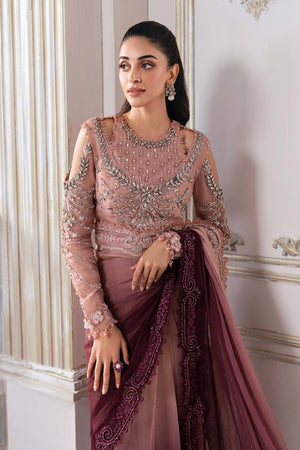 Unstitched Embroidered Chiffon Saree | BD - 3001 - NEW NAMAL PRET