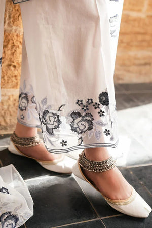 WHITE SMOKE - 3 PC EMBROIDERED LAWN SUIT - NEW NAMAL PRET